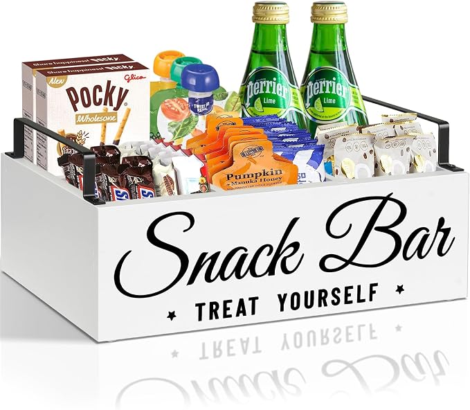Snack Organizer for Countertop, Wood Pantry Storage Bins by Unistyle
