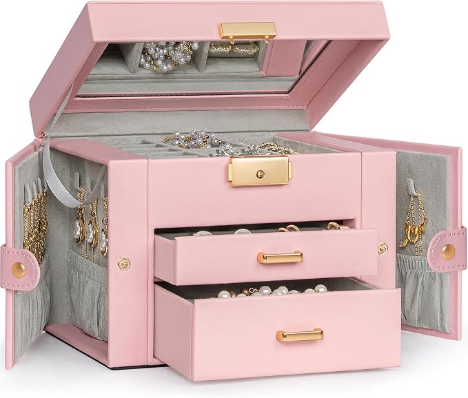 TORIBIO Jewelry Box for Women, Leather Jewelry Organizer by TORIBIO