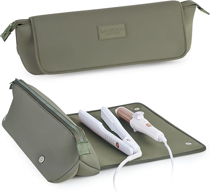 BAREFOOT CARIBOU Hair Tools Travel Bag and Heat Resistant Mat by BarefootCaribou