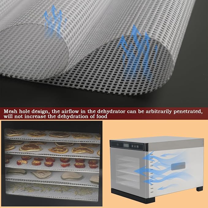 Non-Stick Silicone Dehydrator Liners: 11.4x11.4 inch Fit Cercker/CE-12 - Image 7