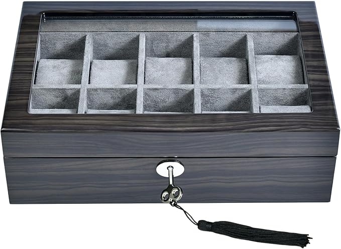 Watch Box for Men 10 Watches Storage box&Organizer Smart Watch Display Case by SYENSofficial