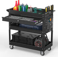 3 Tier Rolling Tool Cart on Wheels, 550 LBS Tool Cart with
