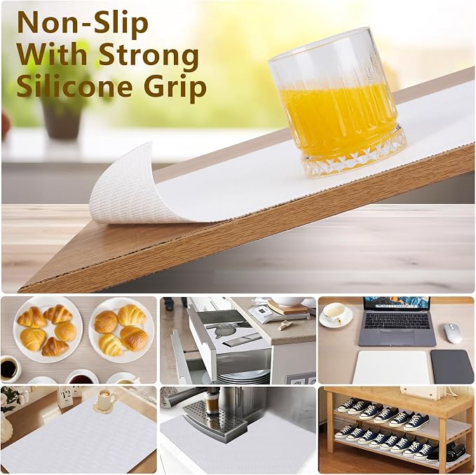 Shelf Liner, 14 Inches x 20 FEET Non-Slip Kitchen Cabinet Liner, Washable - Image 2