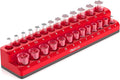 Olsa Tools Magnetic Socket Holder | 1/4-inch Drive | Metric | Red | Holds 26 by OlsaTools