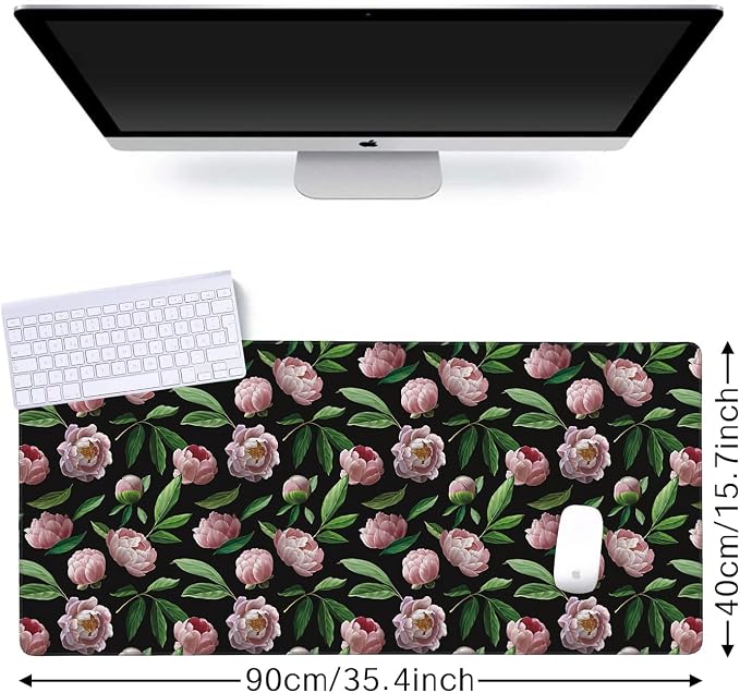 Beautiful Flower Pink Peonies Gaming Mouse Pad XXL Large Desk Mouse Pad - Image 2