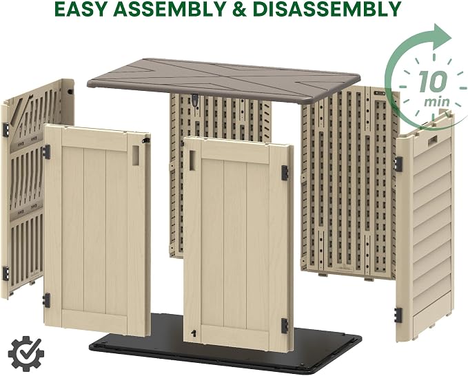 30 Cu.Ft Outdoor Storage Shed, Lawn Mower, Garden Tools, Waterproof Resin - Image 7
