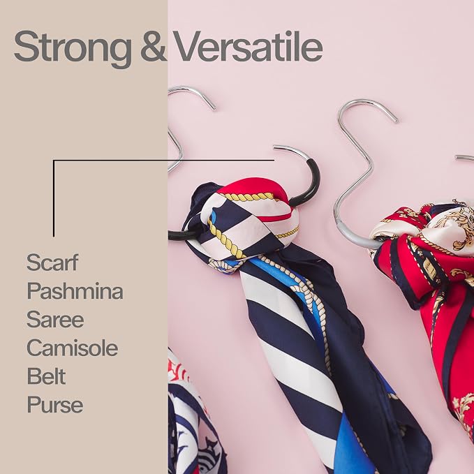 MAWA by Reston Lloyd Scarf, and Accessory Organizer, Non-Toxic Metal Hanger - Image 5