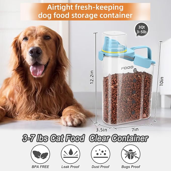 3-5 LBS Cat Dog Food Storage Container Upgraded Large Nozzle BPA-free, Plastic - Image 6