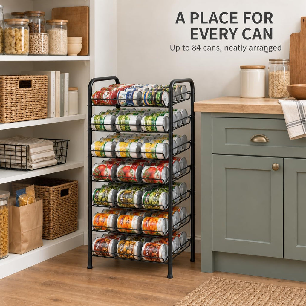 Vrisa Can Organizer for Pantry 7-tier Can Rack Organizer Metal Can