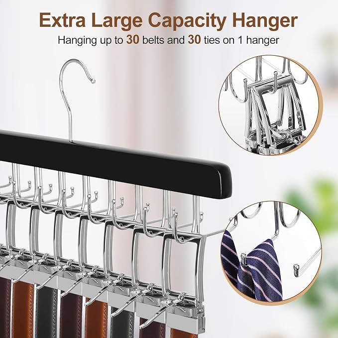 TOPIA HANGER 2 Pack 2 in 1 Belt Tie Hanger - Image 4