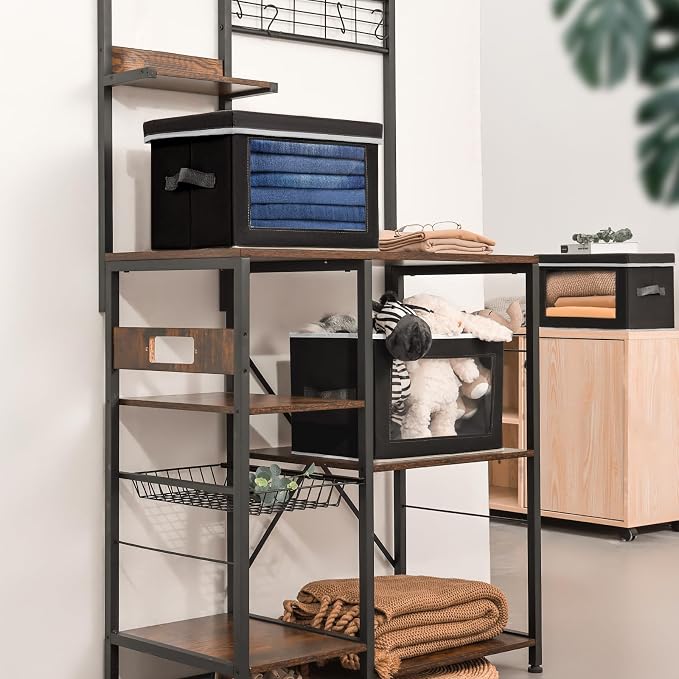 Cube Storage Bins with Lids, Fabric Organizer Bins with Handle, Cloth Storage - Image 5