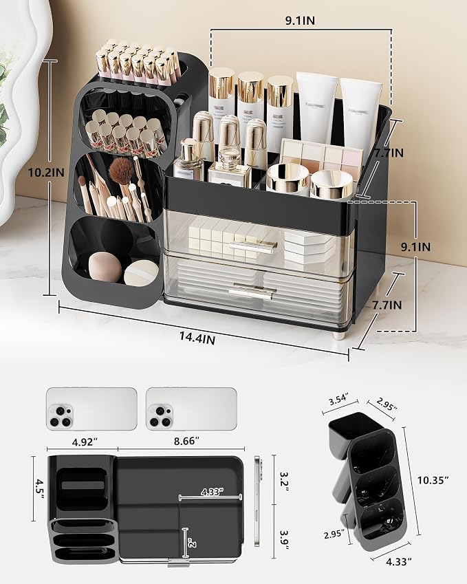 Makeup Organizer with Drawers, Skincare Organizer, Storage Box Cosmetic Display - Image 2