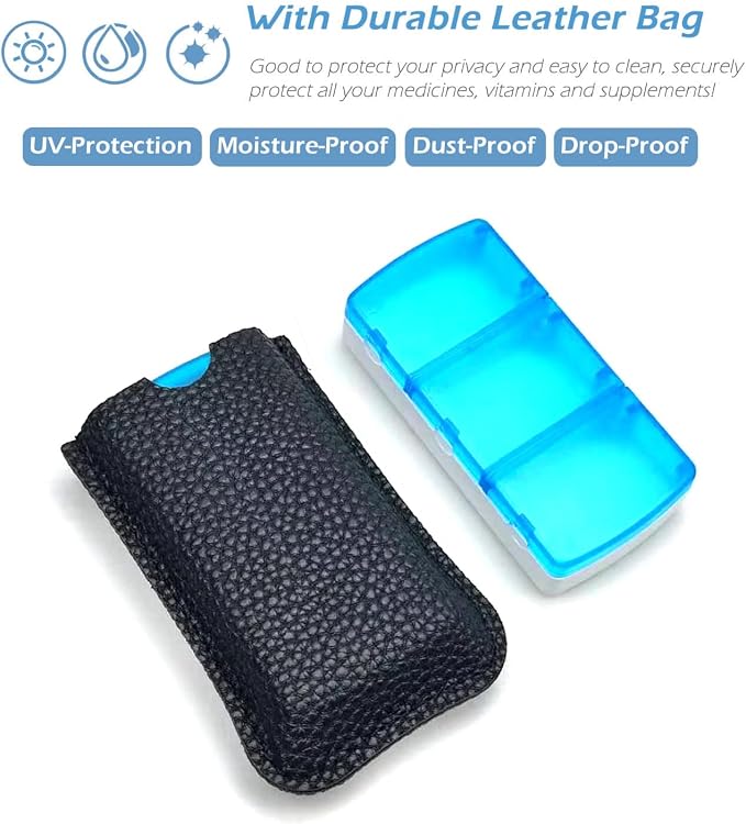 VOFOON Small Pill Organizer 3 Times a Day Daily 2 Pack, Travel Pill Box - Image 2