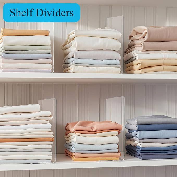 Shelf Dividers for Closet Organization: 12" Tall x 10" Deep Acrylic Closet - Image 5