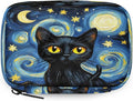 Black Cat Starry Night Pill Organizer Travel Medicine Case by Unknown