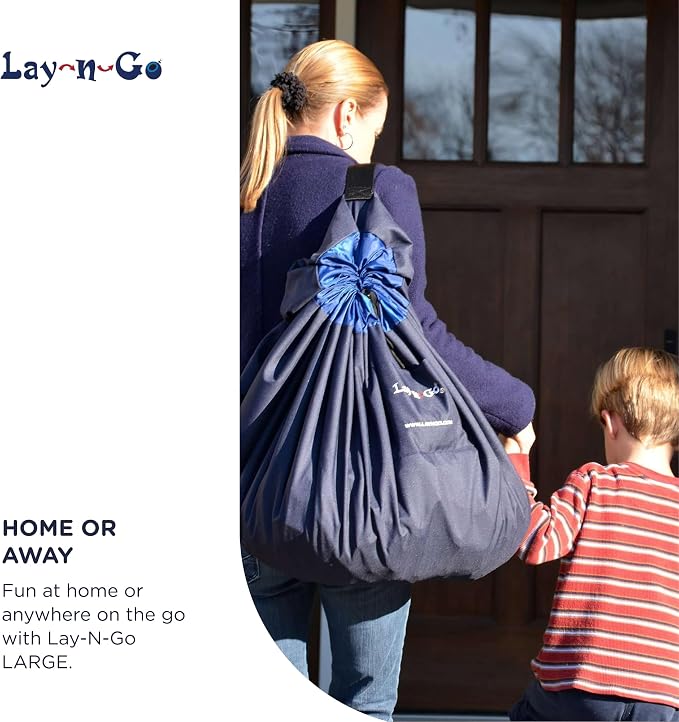 Lay-n-Go 2-in-1 Small Portable Drawstring Toys Storage Organizer and Play Mat - Image 8