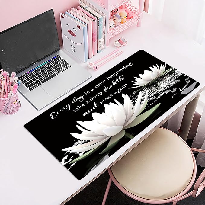 LB Black and White Floral Mouse Pad Plant Flower - Image 5