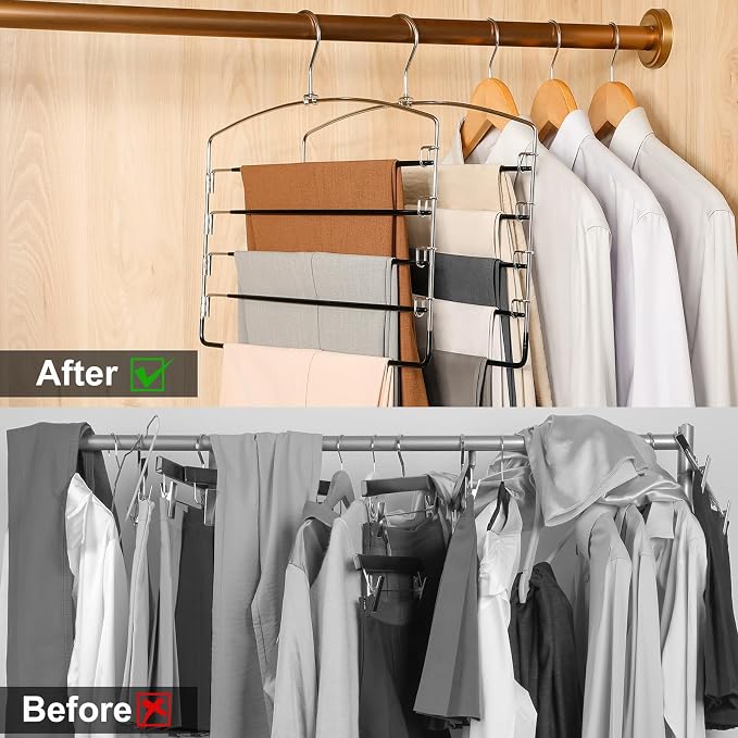 TOPIA HANGER Pant Hangers Space Saving 3 Pack Yoga Pants Leggings Hangers - Image 3