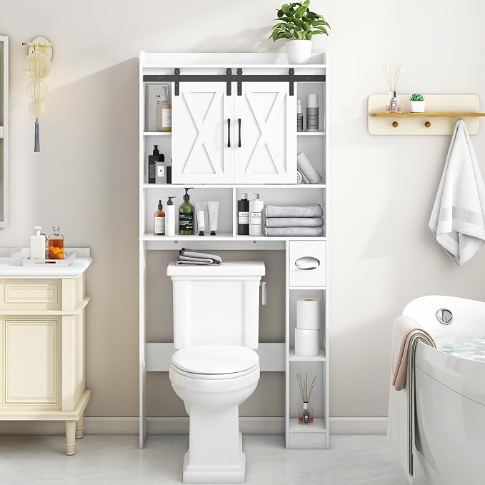 Vabches Over The Toilet Storage Cabinet, Farmhouse Storage Cabinet Over Toilet - Image 7