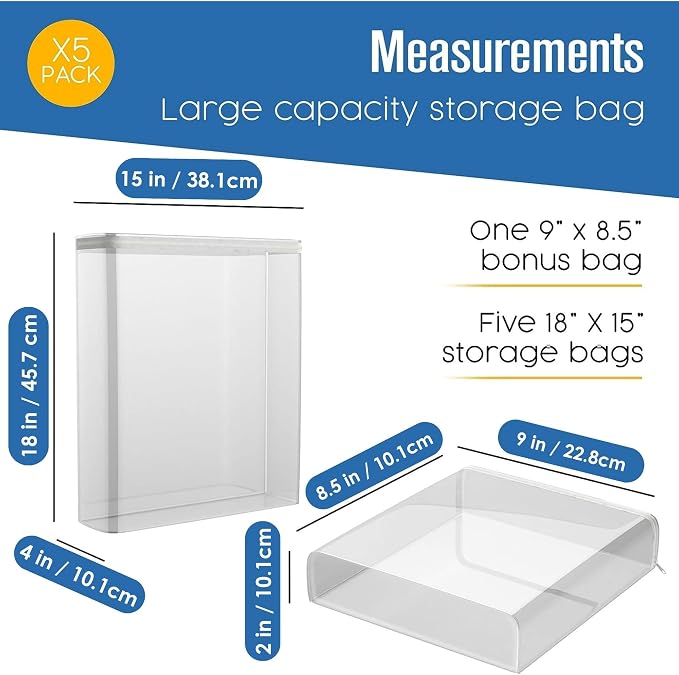 Houseables Sweater Bags Moth Proof, Clothing Storage Bags, - Image 2
