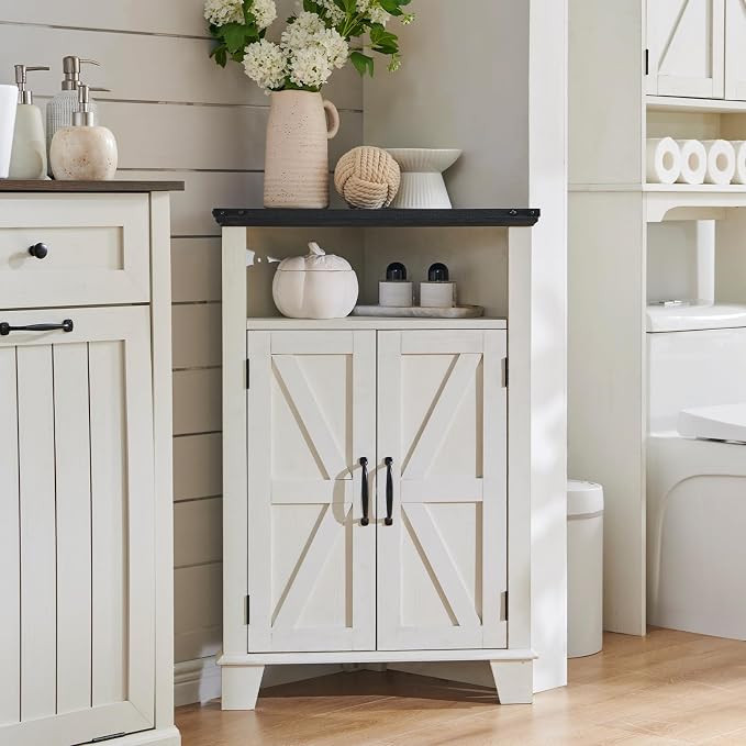ACCOHOHO Corner Bathroom Cabinet, Farmhouse Small Corner Cabinet by ACCOHOHO
