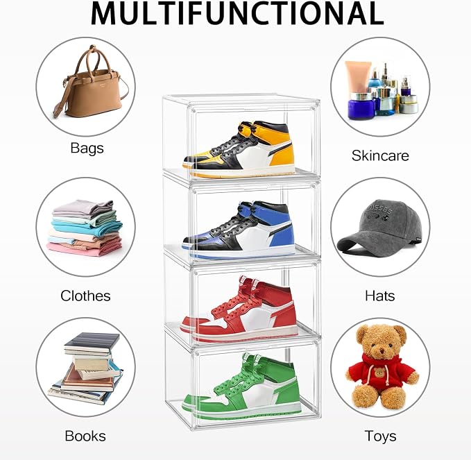 Size 14 Acrylic Sneaker Shoe Display Case Transparent Shoe Box Storage Bins - Image 5