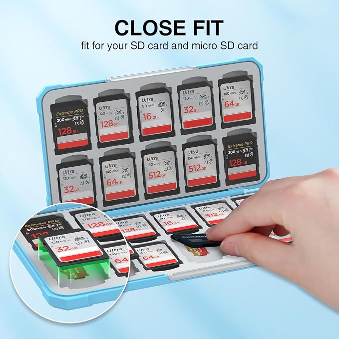 HEIYING Memory Card Case for SD/TF Cards, Portable SD Card Holder Storage Case - Image 3
