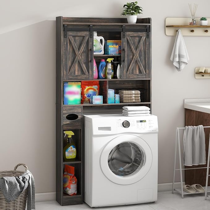 Vabches Over The Toilet Storage Cabinet, Farmhouse Storage Cabinet Over Toilet - Image 5