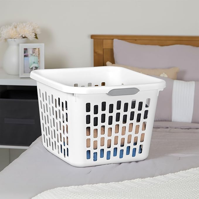 Sterilite Laundry Basket, Plastic Clothes Hamper, Large Square Bin - Image 5