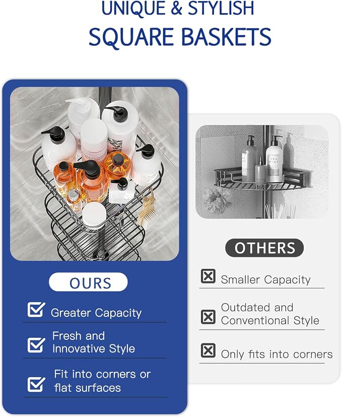 SEIRIONE Rustproof Shower Caddy and Organizer Corner - Image 4