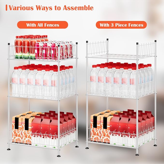 ETELI Water Bottle Storage Organizer 3 Tier Freestanding Water Bottle Holder - Image 5
