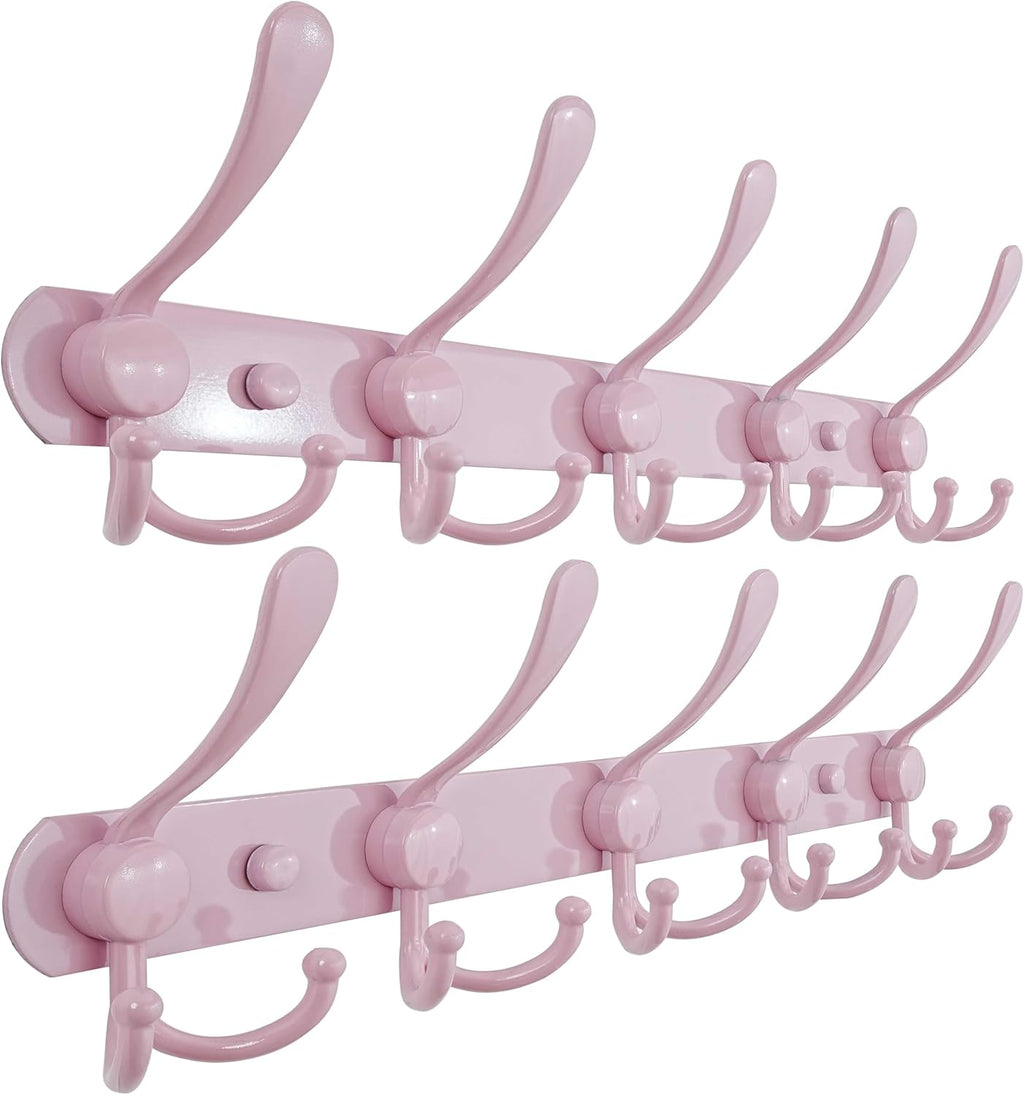 Coat Rack Wall Mounted - 5 Tri Hooks, Heavy Duty, Stainless Steel