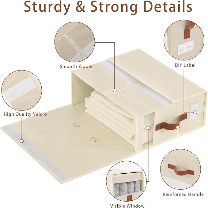 Bed Sheet Organizers and Storage, 8 Pack Linen Closet Organizers, Foldable - Image 3