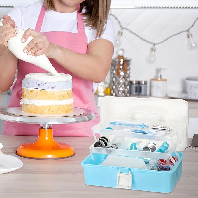 3-Tier Baking Supplies Storage Case Cake Plastic Decorating Tool Storage Box - Image 5