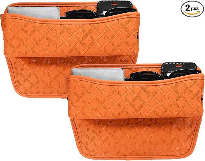 HARFINGTON 2pcs Car Seat Gap Filler Organizer 11.5 x 8 x 2.1 Inch Leather by HARFINGTON