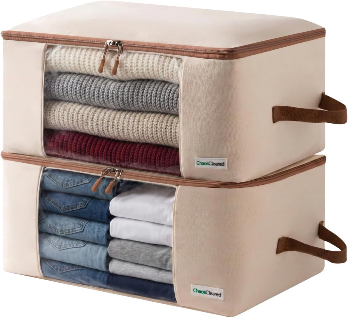 2 Pack Canvas Storage Bags Designer Organizer for Clothing - Clothes