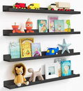 Forbena 36 Inch Photo Picture Ledge Shelf Set of 4, Narrow Long Wood Wall Shelf by Forbena