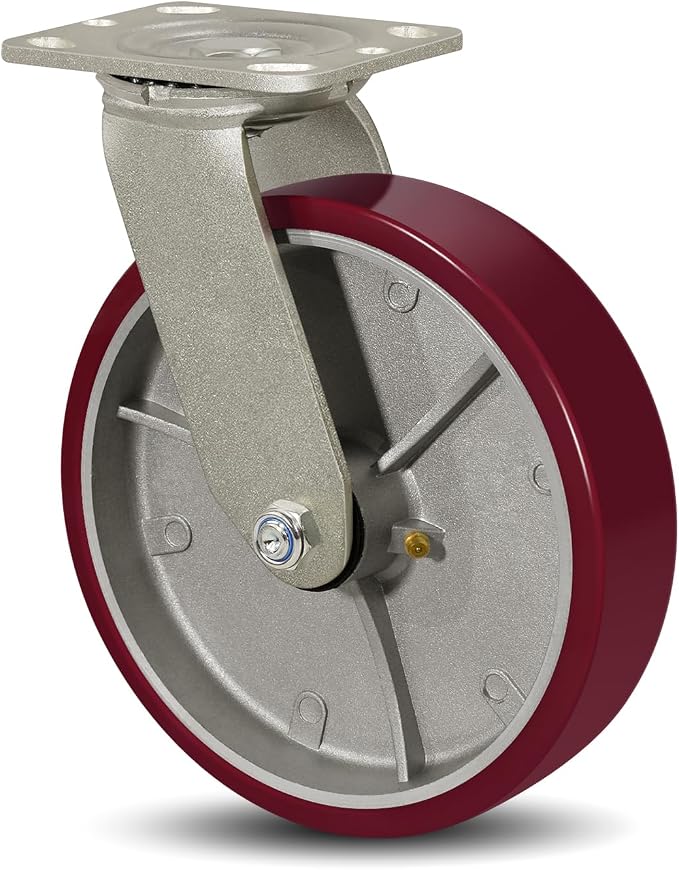 SY America 8" X 2" Casters Wheels, Heavy Duty Industrial Casters，Polyurethane by SYAmericaIndustrialCasters