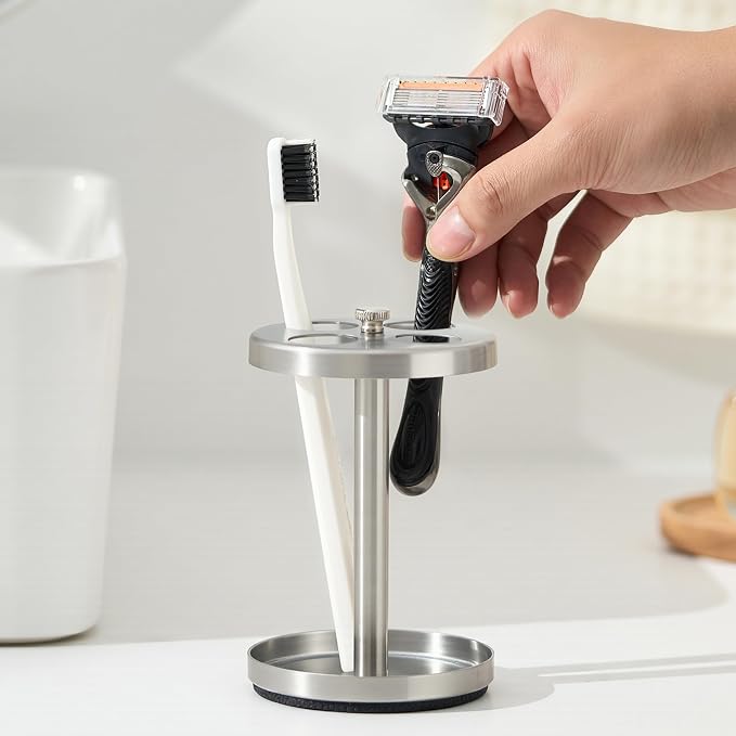 Brushed 18/8 Stainless-Steel Toothbrush Holder Stand: Rustproof Bathroom - Image 8