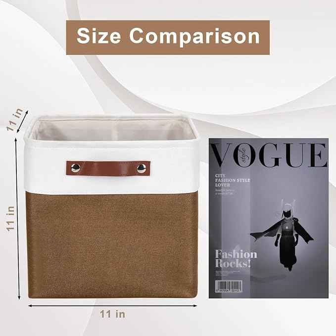 Collapsible Fabric Storage Cubes 11x11 Cube Storage Bins, 4 Pack Closet Baskets