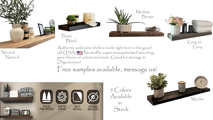 joelsantiques 30 Inch Wooden Floating Shelves - Image 4