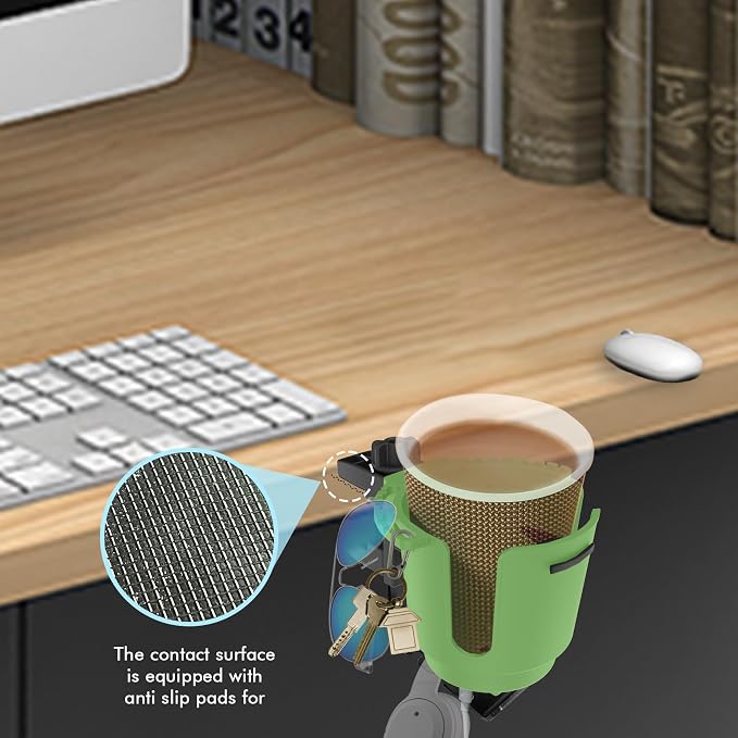 2-in-1 Upgraded Desk Cup Holder, Anti-Spill Table Cup Holder - Image 6