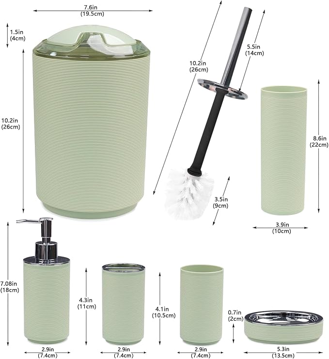 CERBIOR Bathroom Accessories Set Bath Ensemble Includes Soap Dispenser - Image 2
