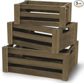 Lawei Set of 3 Wood Nesting Storage Crates by ENJOYEVERYMOMENT