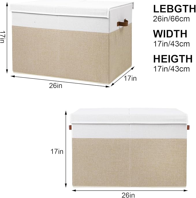 Large Toy Storage Box with Lid, Sturdy Toys Storage Chest Bin Organizer Basket - Image 4