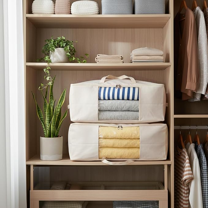 YGEOMER 2 Pack Canvas Blanket Storage Bags - Image 7