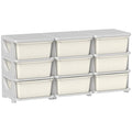 Qaba 3 Tier Kids Storage Unit, 9 Drawer Chest Toy Organizer Plastic Bins by Qaba