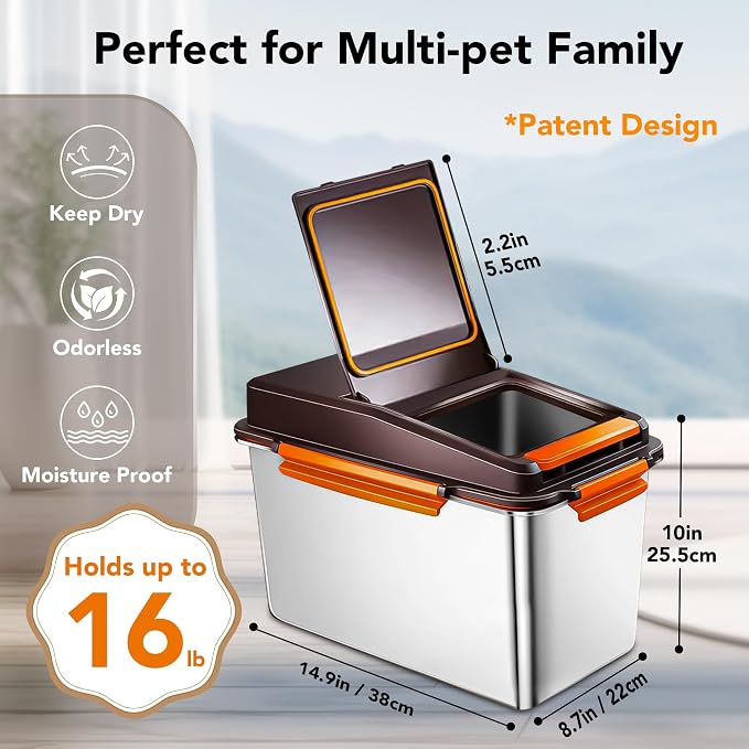 Dog Food Storage Container Stainless Steel - Image 2