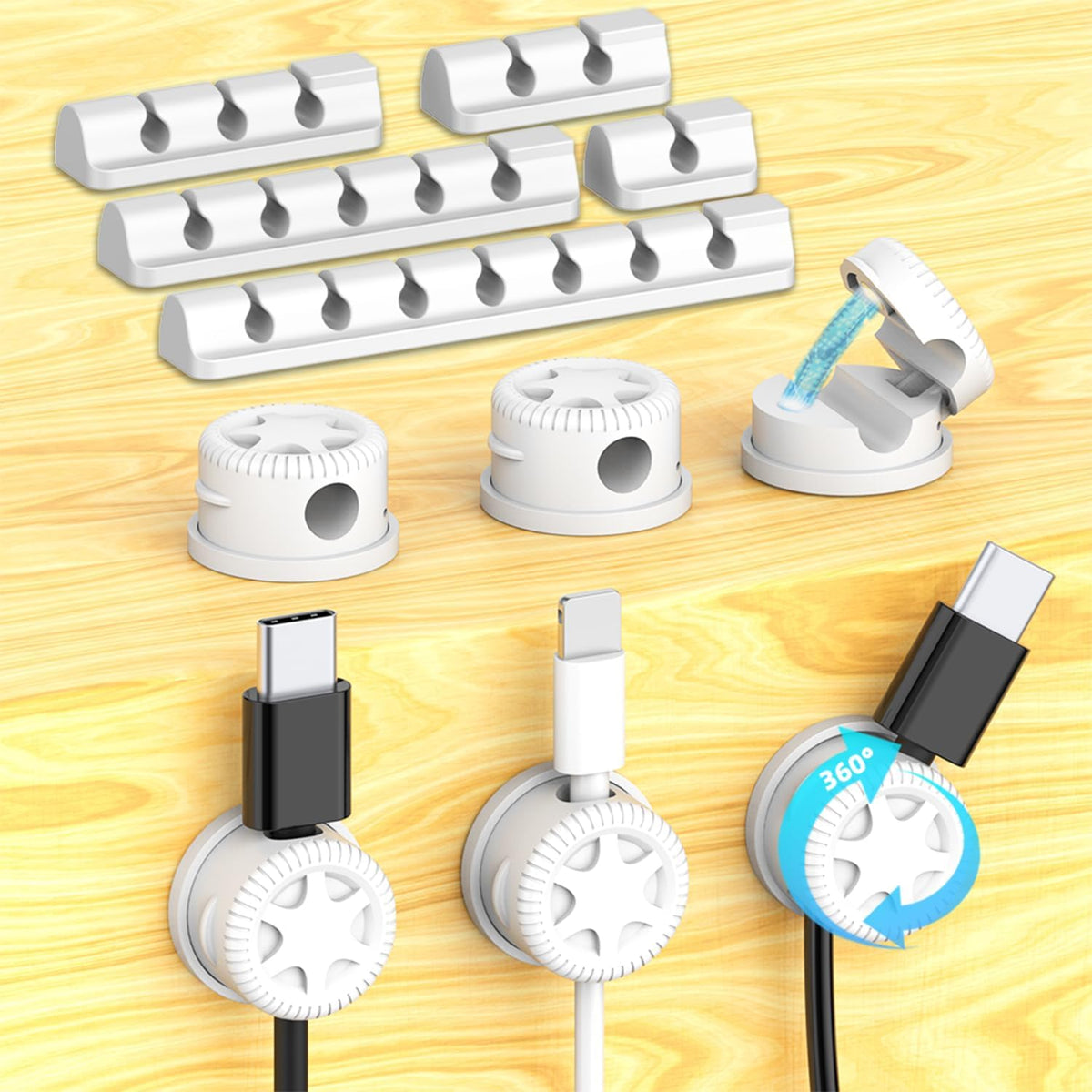 11PCS Cable Management Cord Holder Organizer, Magnetic Cable Clips