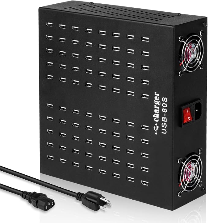 Multiple USB Charging Station, MIXILIN 80 Ports 800W Fast Charger Station by MIXILIN